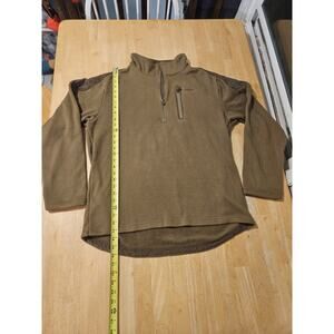 Hardy Knit Fleece Men's XL Pullover Sweater Brown 1/4 Zip UK Fishing Apparel